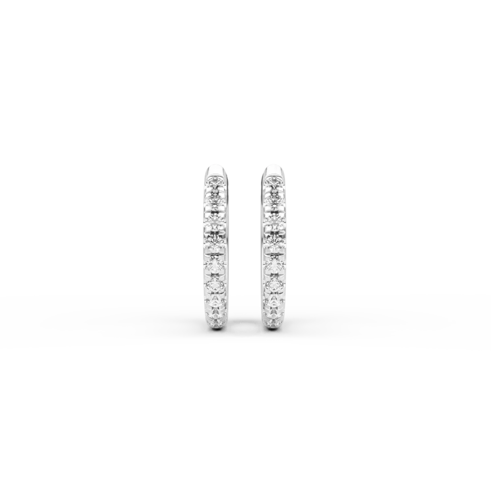 Cercei din aur alb cu diamante de 0.11ct - imagine 2