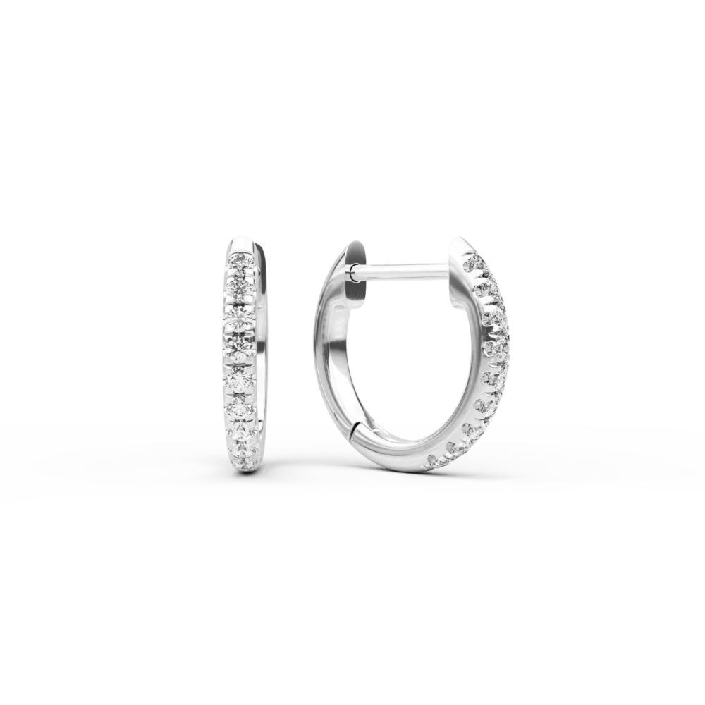 Cercei din aur alb cu diamante de 0.11ct