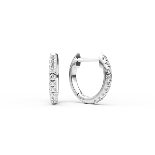 Cercei din aur alb cu diamante de 0.11ct