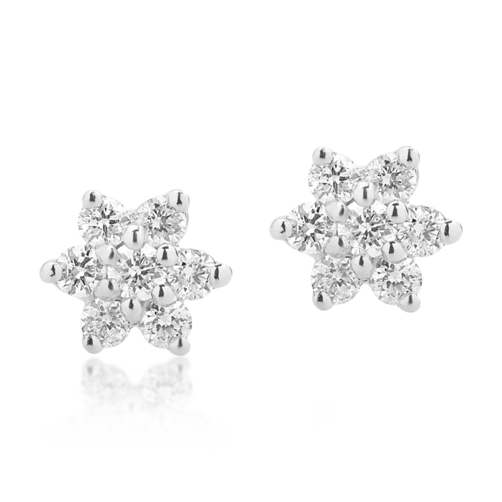 Cercei din aur alb cu diamante de 0.11ct - imagine 2