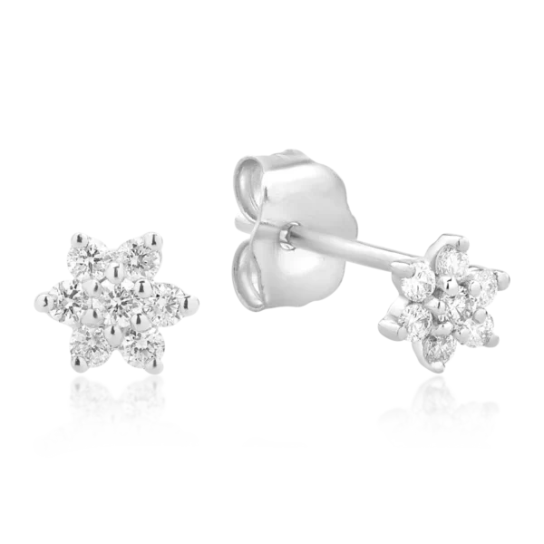 Cercei din aur alb cu diamante de 0.11ct