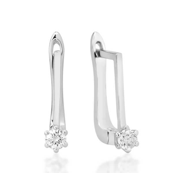 Cercei din aur alb cu diamante de 0.16ct