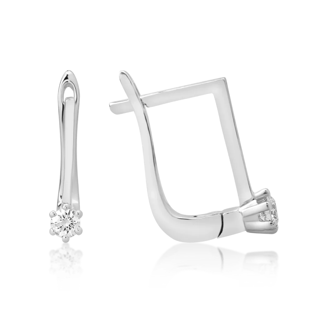 Cercei din aur alb cu diamante de 0.16ct - imagine 3