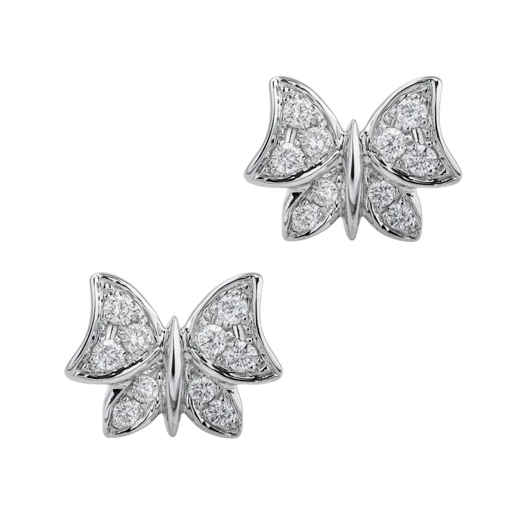 Cercei din aur alb cu diamante de 0.18ct - imagine 2