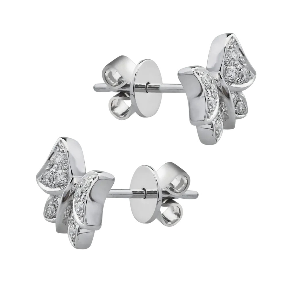 Cercei din aur alb cu diamante de 0.18ct