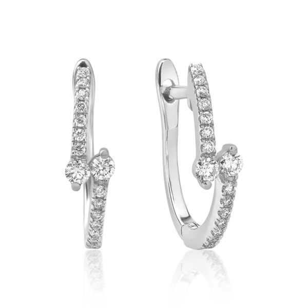 Cercei din aur alb cu diamante de 0.21ct