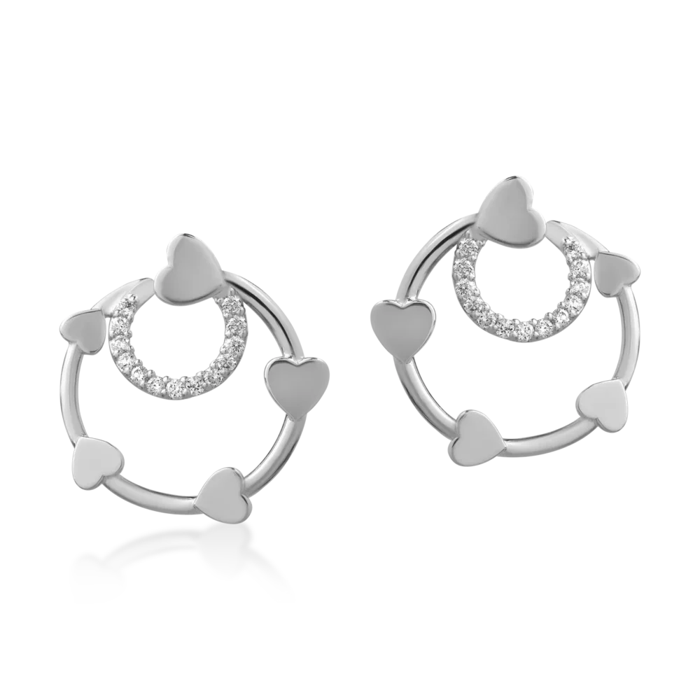 Cercei din aur alb cu diamante de 0.24ct - imagine 2