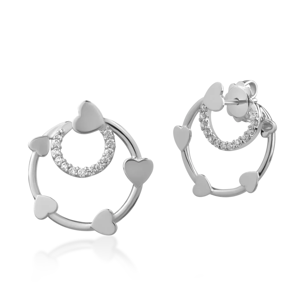 Cercei din aur alb cu diamante de 0.24ct