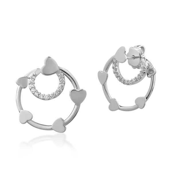 Cercei din aur alb cu diamante de 0.24ct