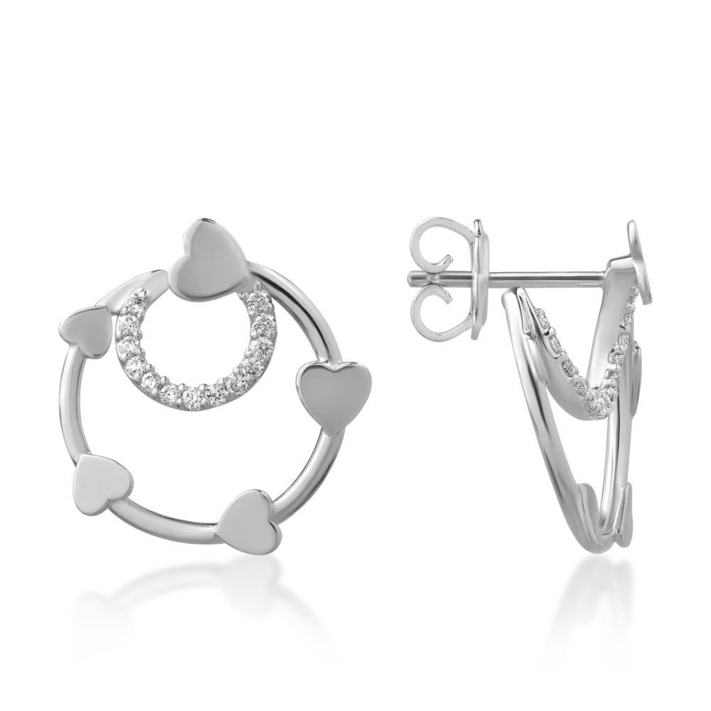 Cercei din aur alb cu diamante de 0.24ct - imagine 3