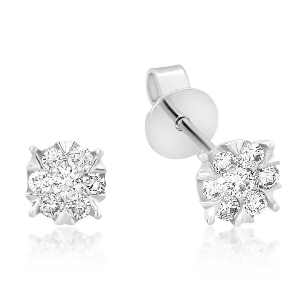 Cercei din aur alb cu diamante de 0.25ct