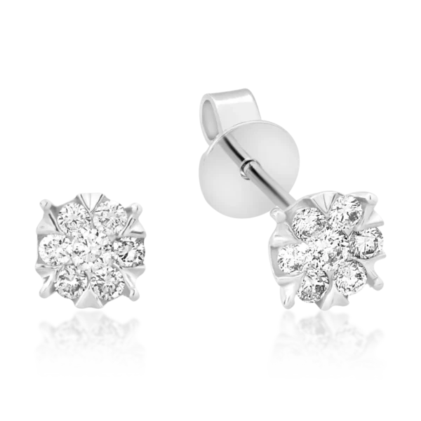 Cercei din aur alb cu diamante de 0.25ct