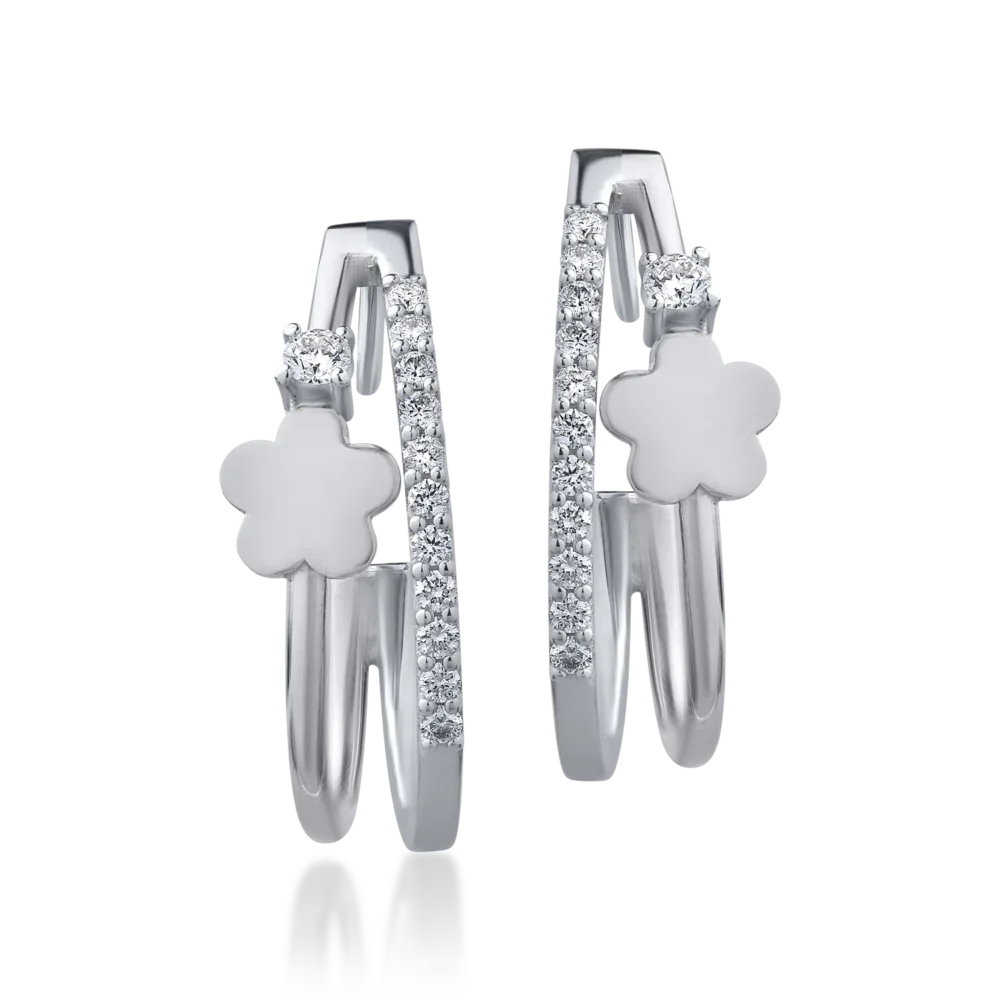 Cercei din aur alb cu diamante de 0.28ct - imagine 2