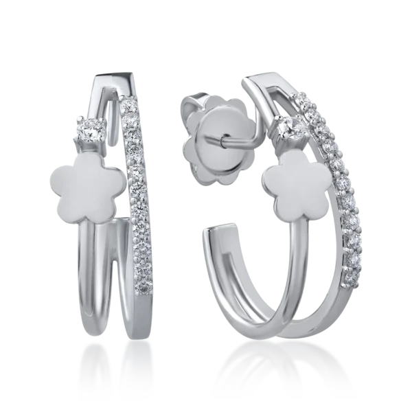 Cercei din aur alb cu diamante de 0.28ct