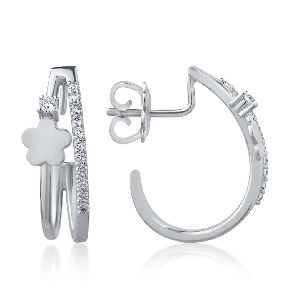 Cercei din aur alb cu diamante de 0.28ct - imagine 3