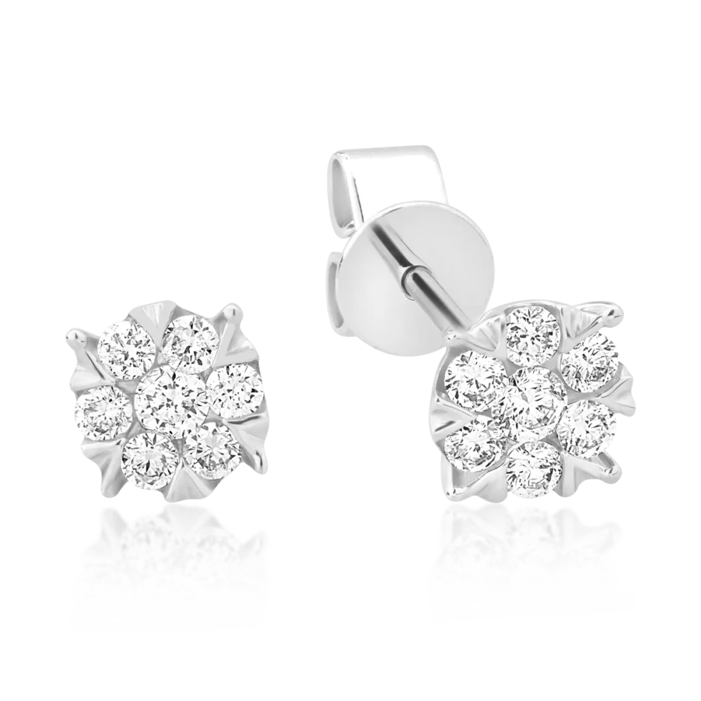 Cercei din aur alb cu diamante de 0.2ct