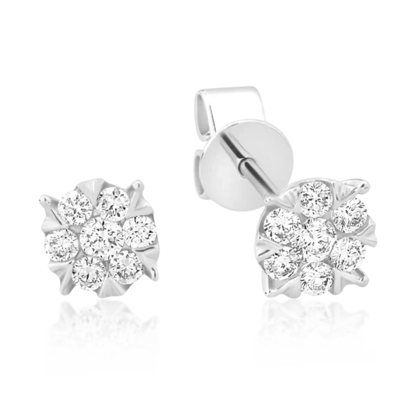 Cercei din aur alb cu diamante de 0.2ct