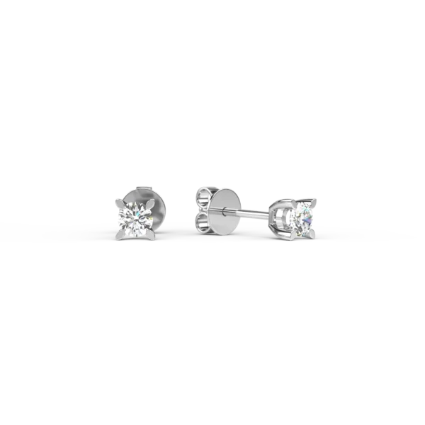 Cercei din aur alb cu diamante de 0.2ct