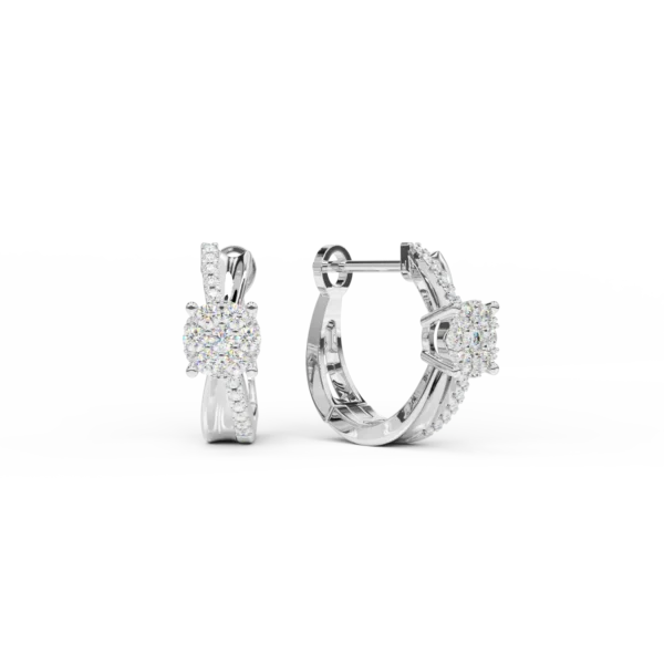 Cercei din aur alb cu diamante de 0.31ct