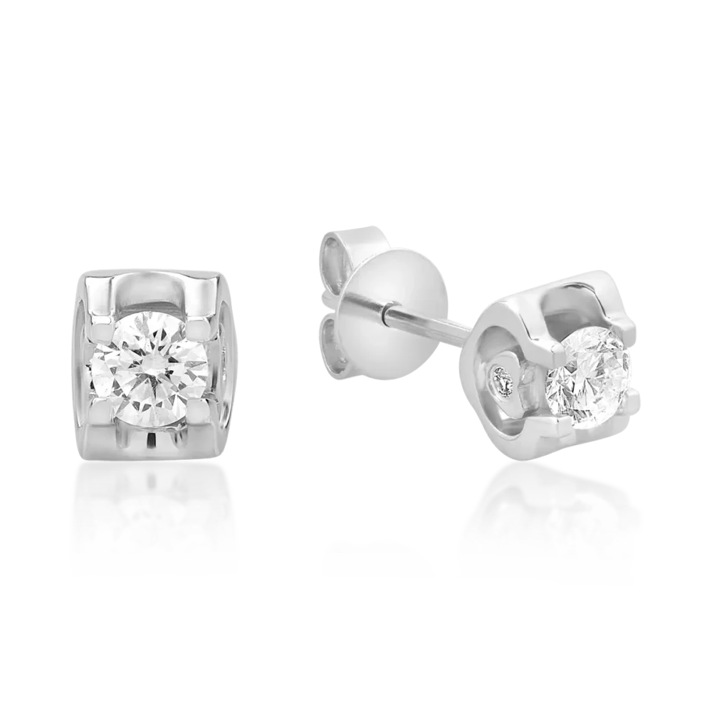 Cercei din aur alb cu diamante de 0.322ct