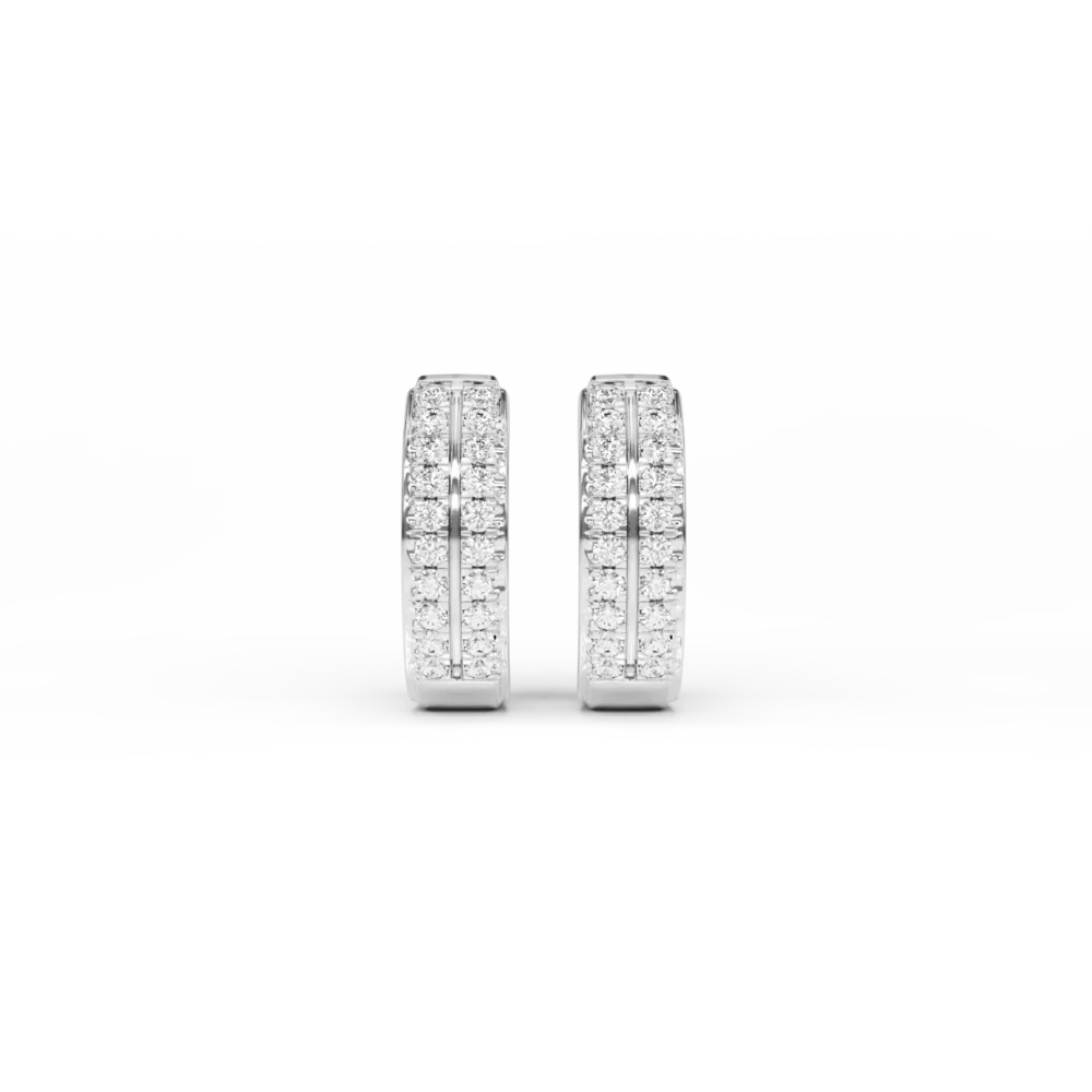Cercei din aur alb cu diamante de 0.32ct - imagine 2