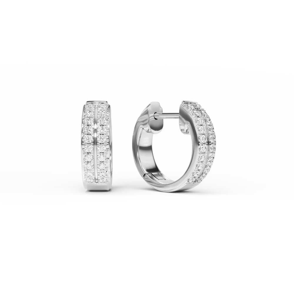 Cercei din aur alb cu diamante de 0.32ct