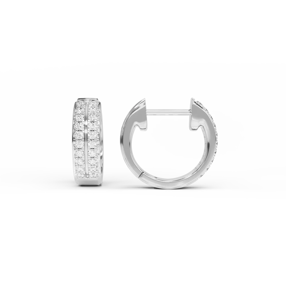 Cercei din aur alb cu diamante de 0.32ct - imagine 3