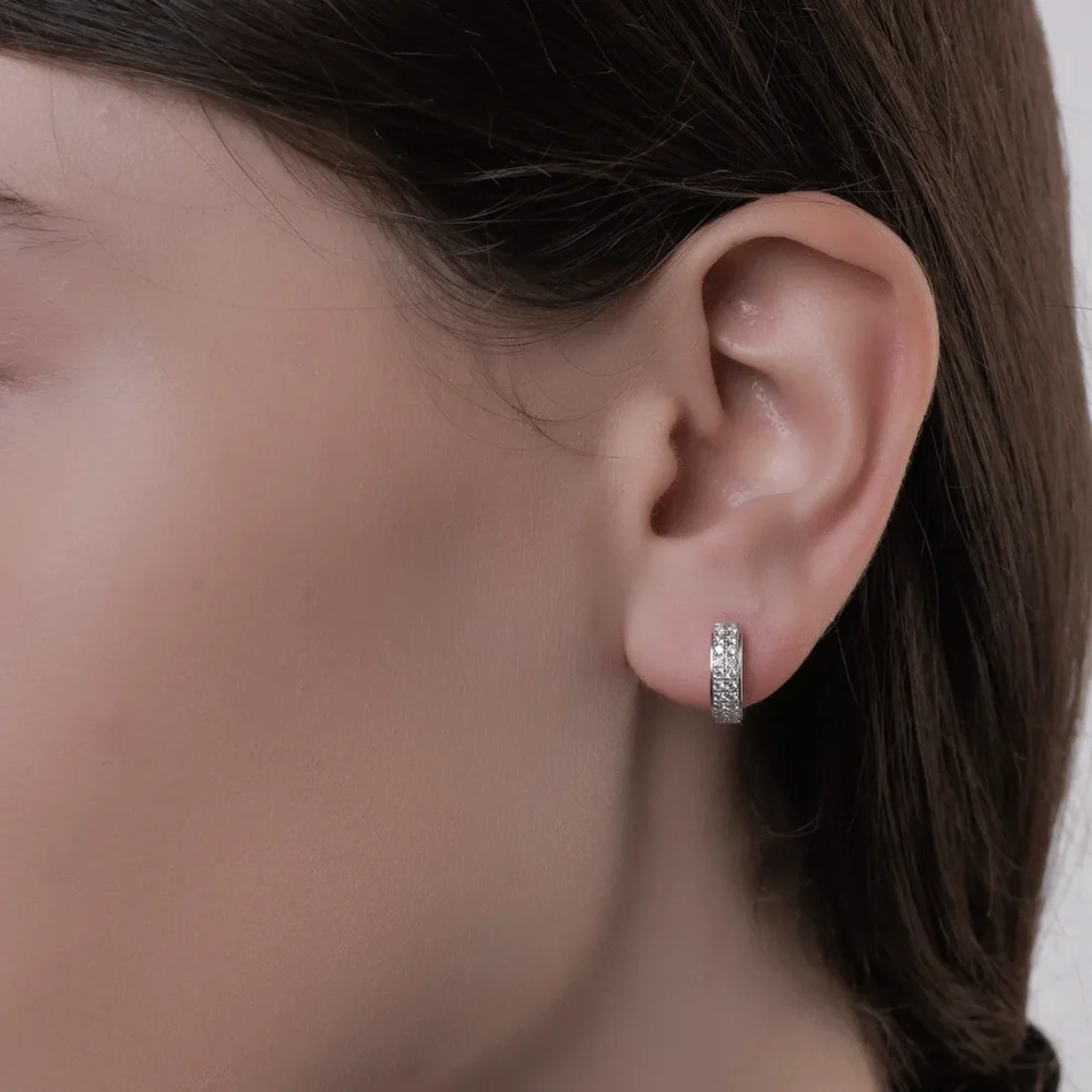 Cercei din aur alb cu diamante de 0.32ct - imagine 4