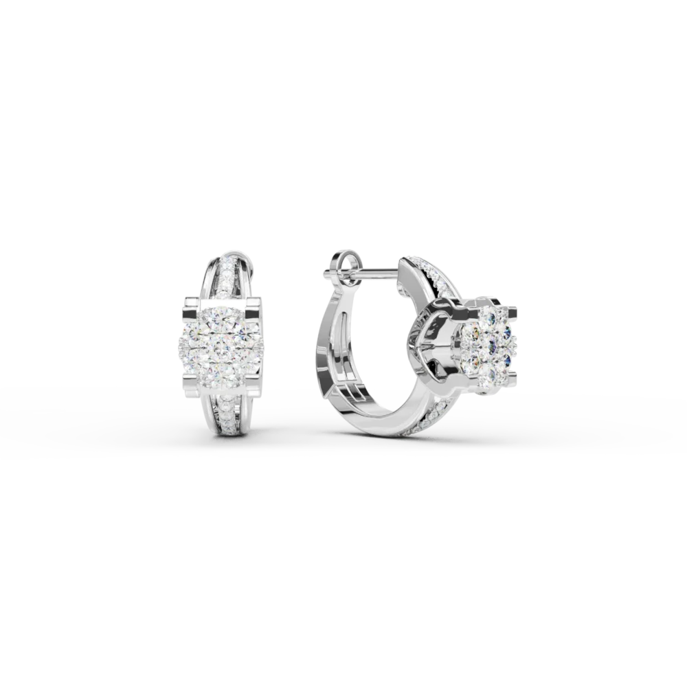 Cercei din aur alb cu diamante de 0.34ct - imagine 2