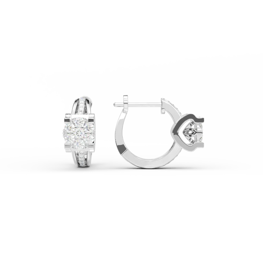 Cercei din aur alb cu diamante de 0.34ct