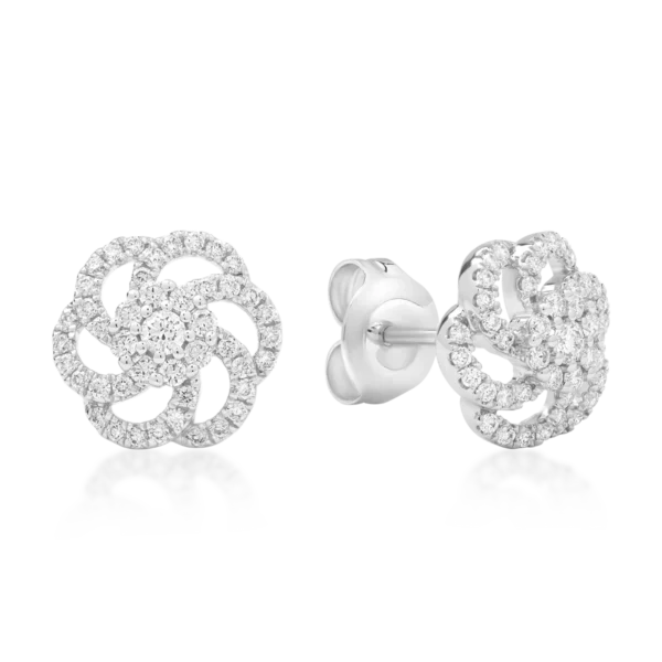 Cercei din aur alb cu diamante de 0.37ct