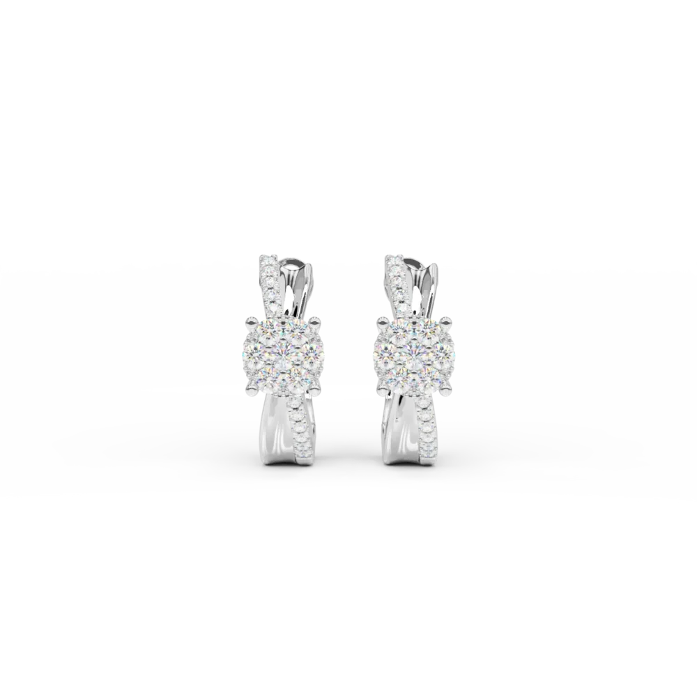 Cercei din aur alb cu diamante de 0.3ct - imagine 2