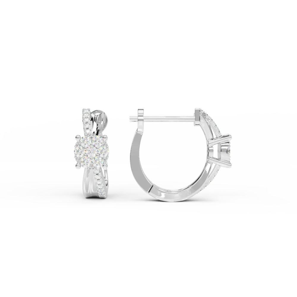 Cercei din aur alb cu diamante de 0.3ct - imagine 3