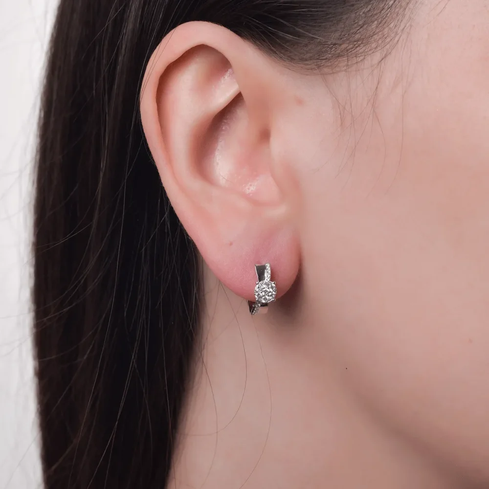 Cercei din aur alb cu diamante de 0.3ct - imagine 4