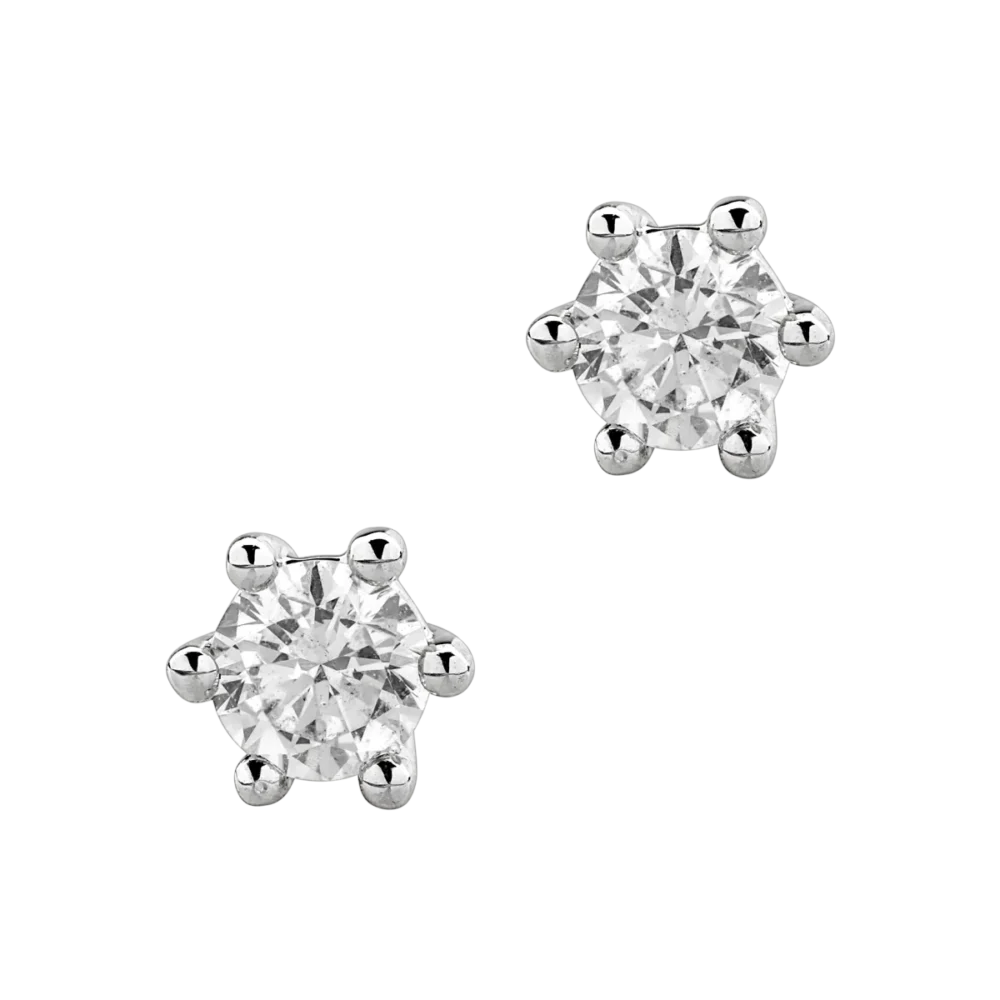Cercei din aur alb cu diamante de 0.3ct - imagine 2