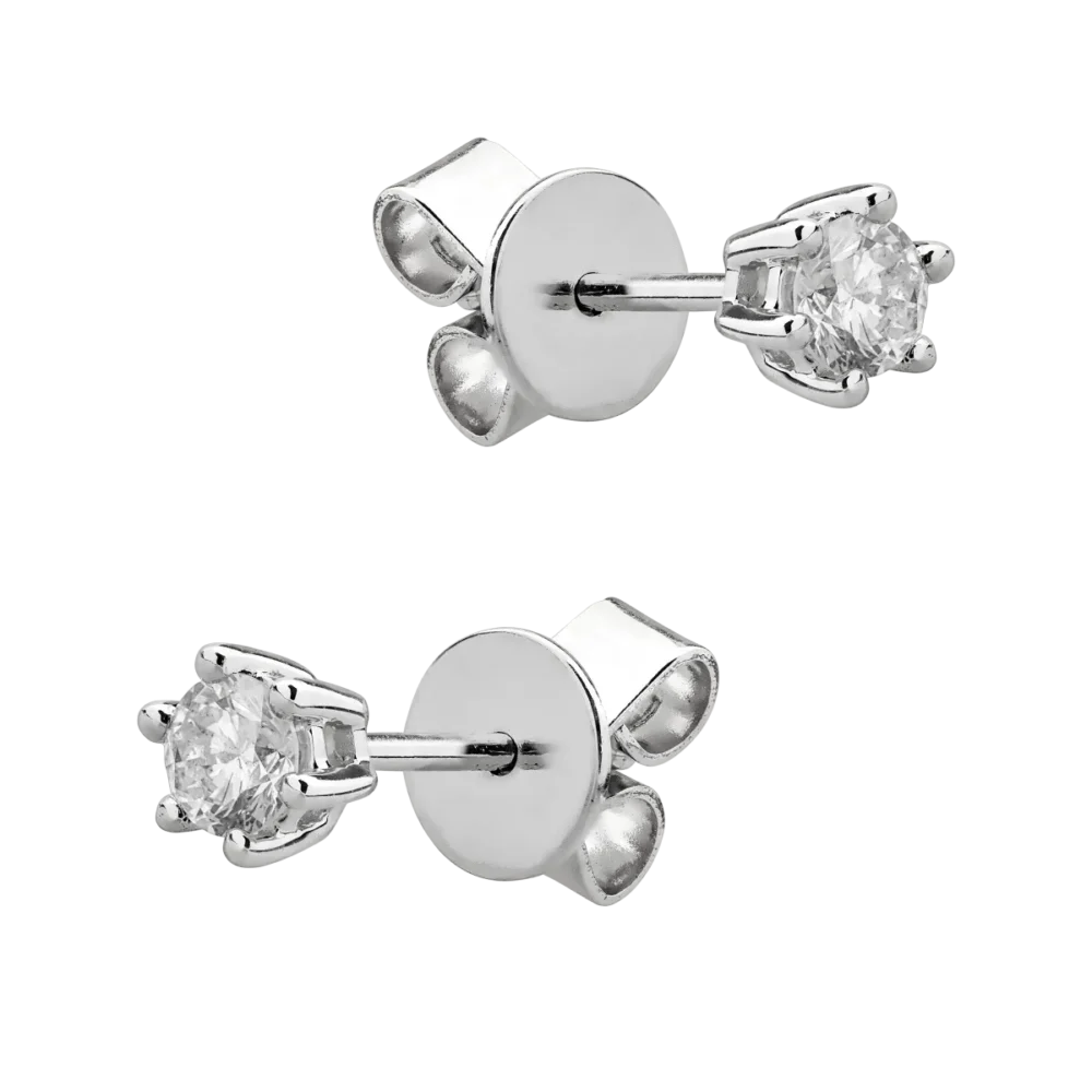 Cercei din aur alb cu diamante de 0.3ct