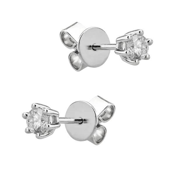 Cercei din aur alb cu diamante de 0.3ct