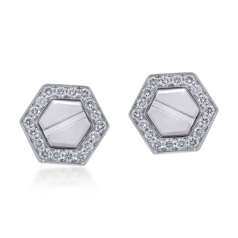 Cercei din aur alb cu diamante de 0.3ct - imagine 2