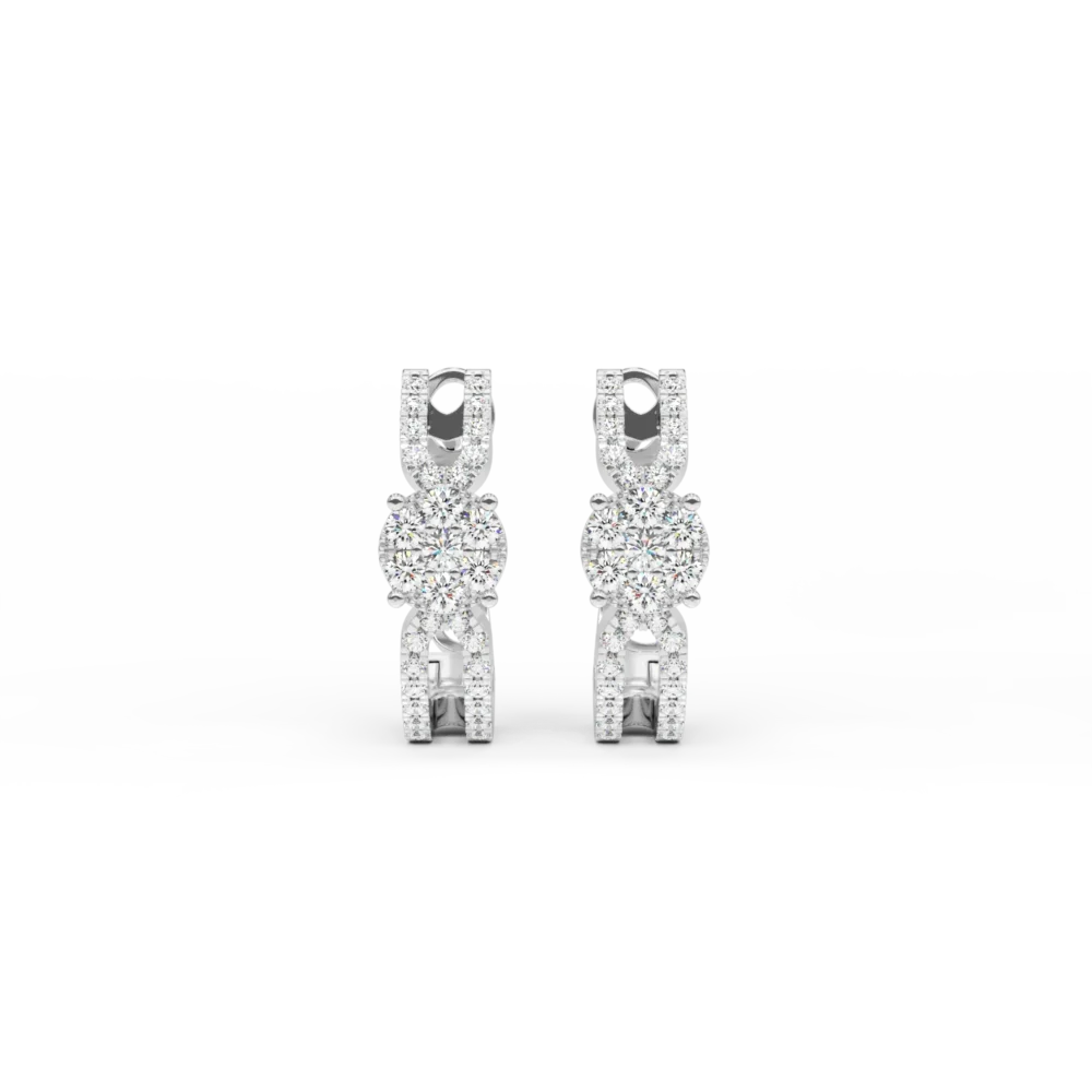 Cercei din aur alb cu diamante de 0.40ct - imagine 2