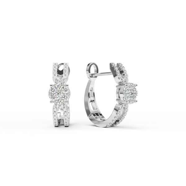 Cercei din aur alb cu diamante de 0.40ct