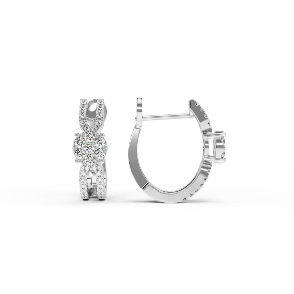 Cercei din aur alb cu diamante de 0.40ct - imagine 3