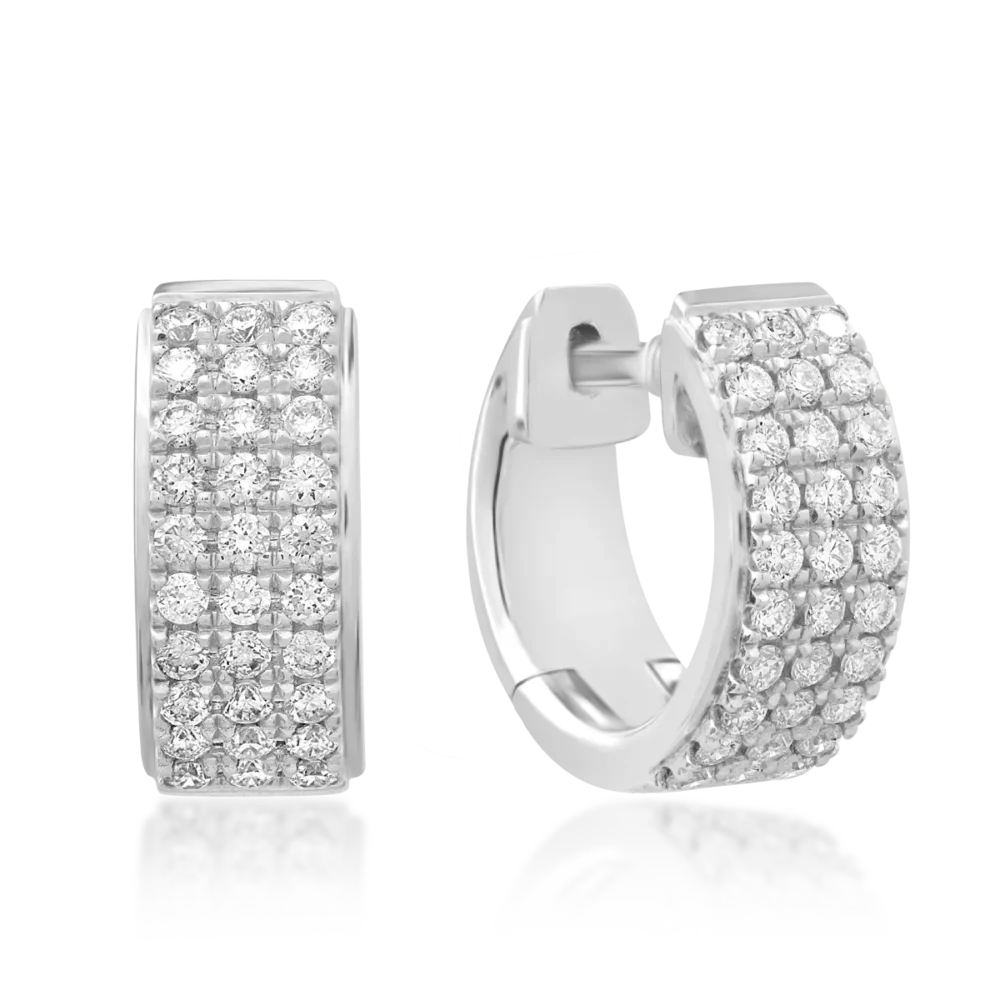 Cercei din aur alb cu diamante de 0.46ct