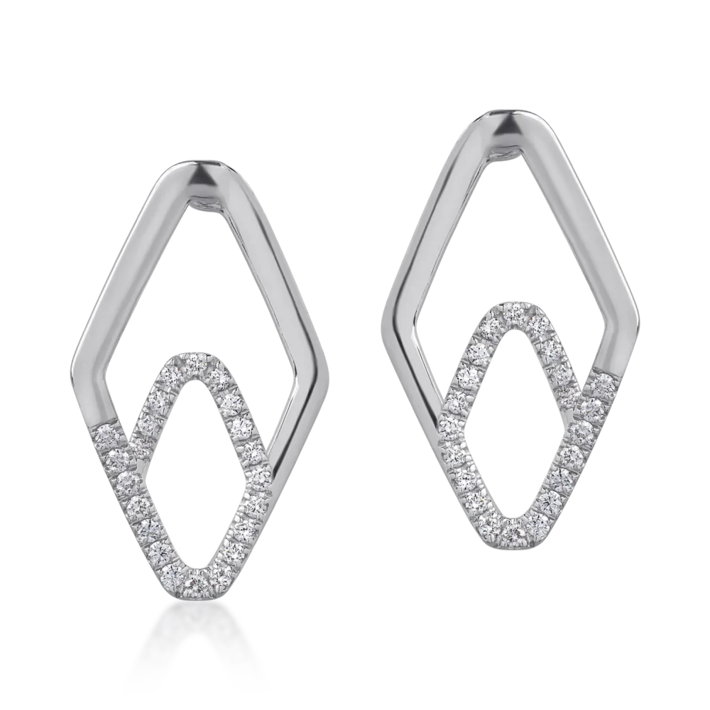 Cercei din aur alb cu diamante de 0.47ct - imagine 2