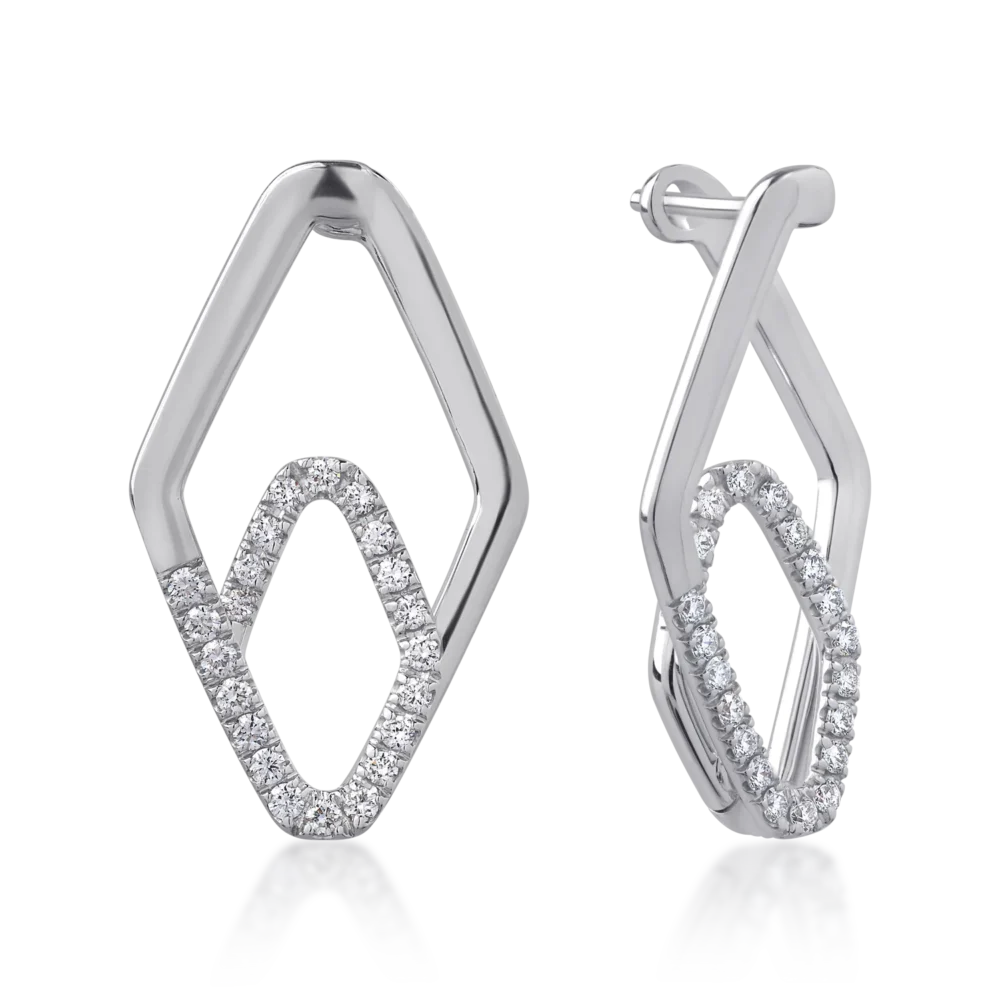 Cercei din aur alb cu diamante de 0.47ct