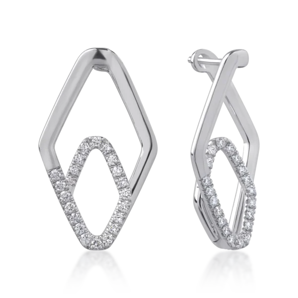 Cercei din aur alb cu diamante de 0.47ct