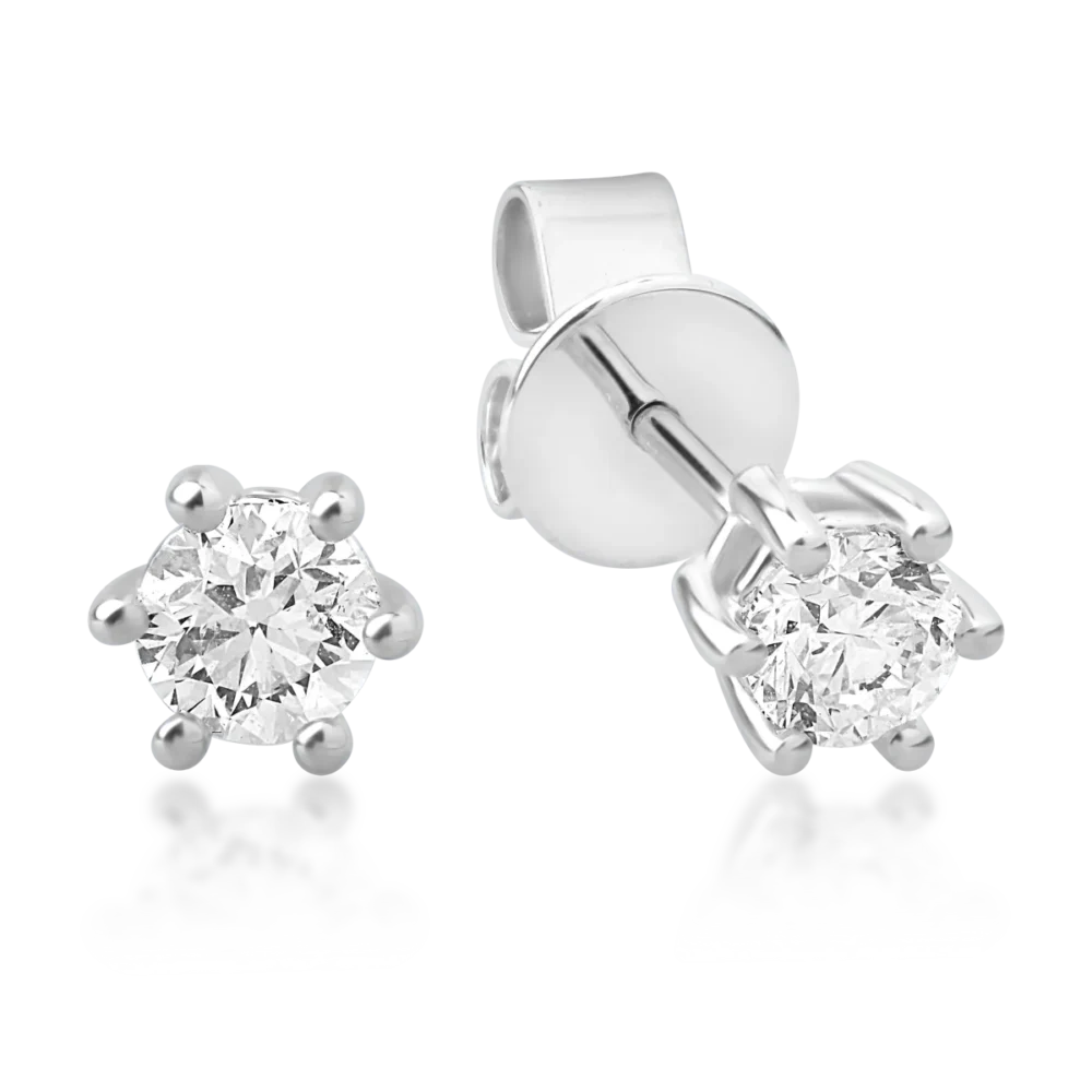 Cercei din aur alb cu diamante de 0.47ct