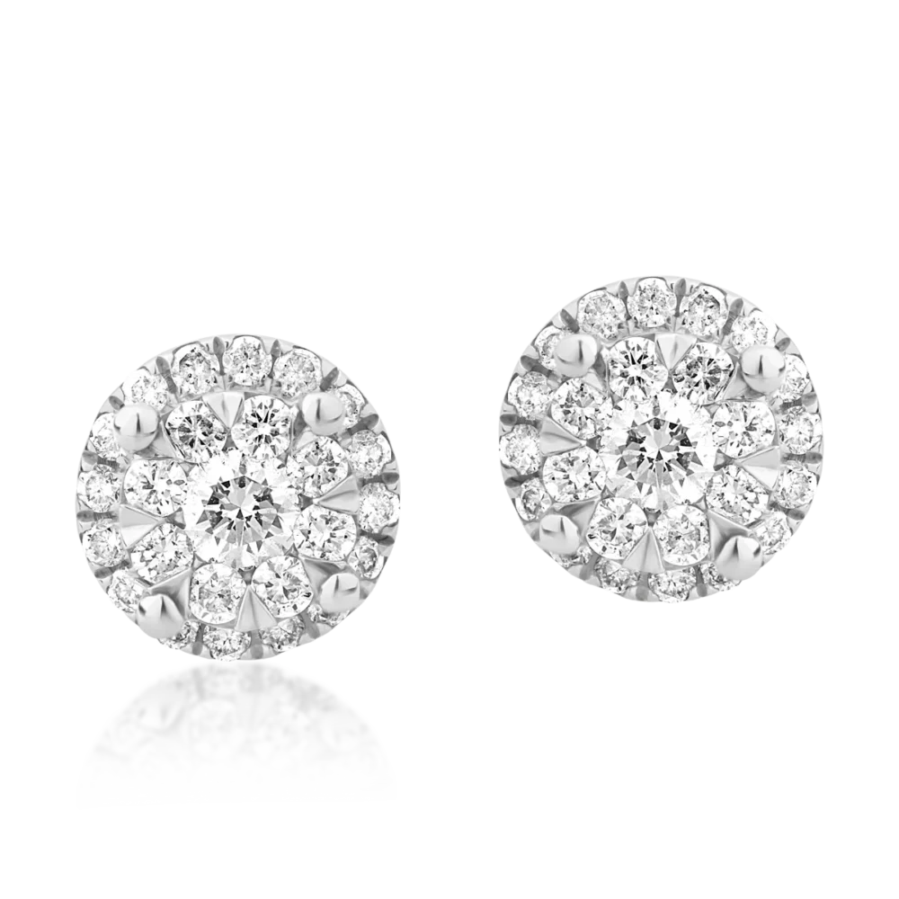 Cercei din aur alb cu diamante de 0.498ct - imagine 2