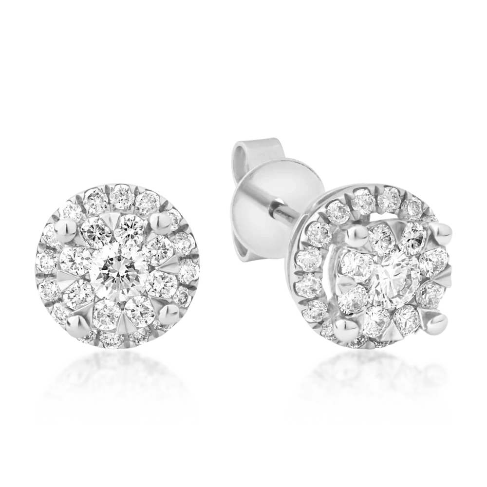 Cercei din aur alb cu diamante de 0.498ct