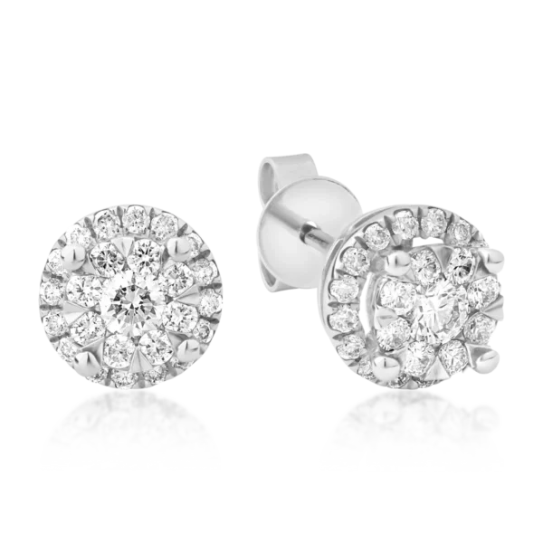 Cercei din aur alb cu diamante de 0.498ct