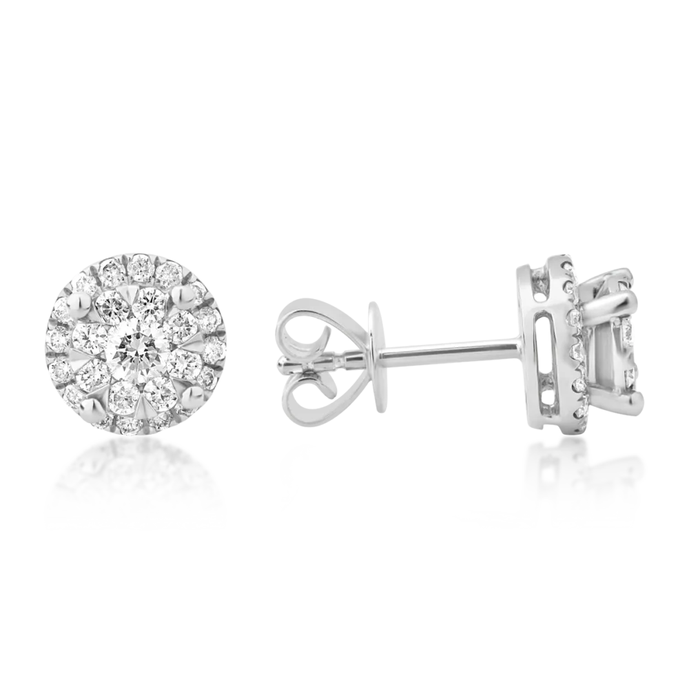 Cercei din aur alb cu diamante de 0.498ct - imagine 3